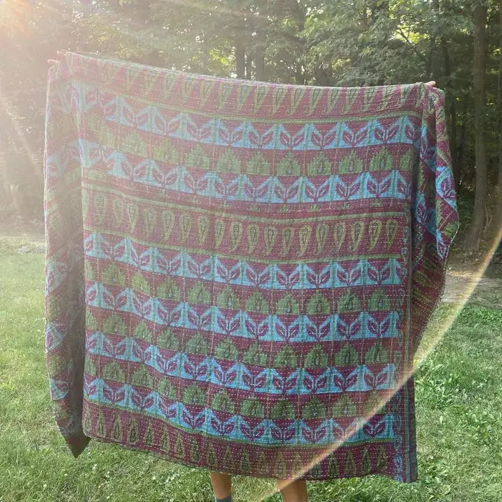 Unique Kantha Over - Dyed Quilt - Serene Crafts Hub