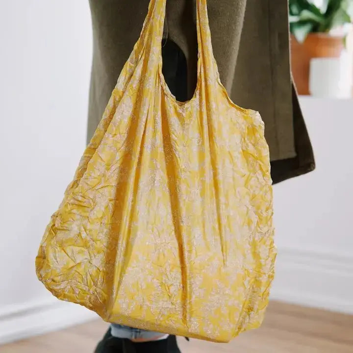 Upcycled Sari Shopping Tote Bag: Eco - Friendly & One - of - a - Kind - Serene Crafts Hub