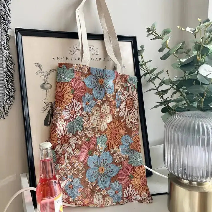 Vintage Floral Camping Tote - Serene Crafts Hub