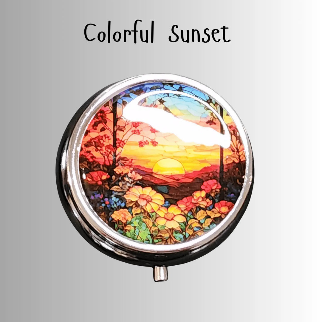 Vintage Round Metal Pill Box - Serene Crafts Hub