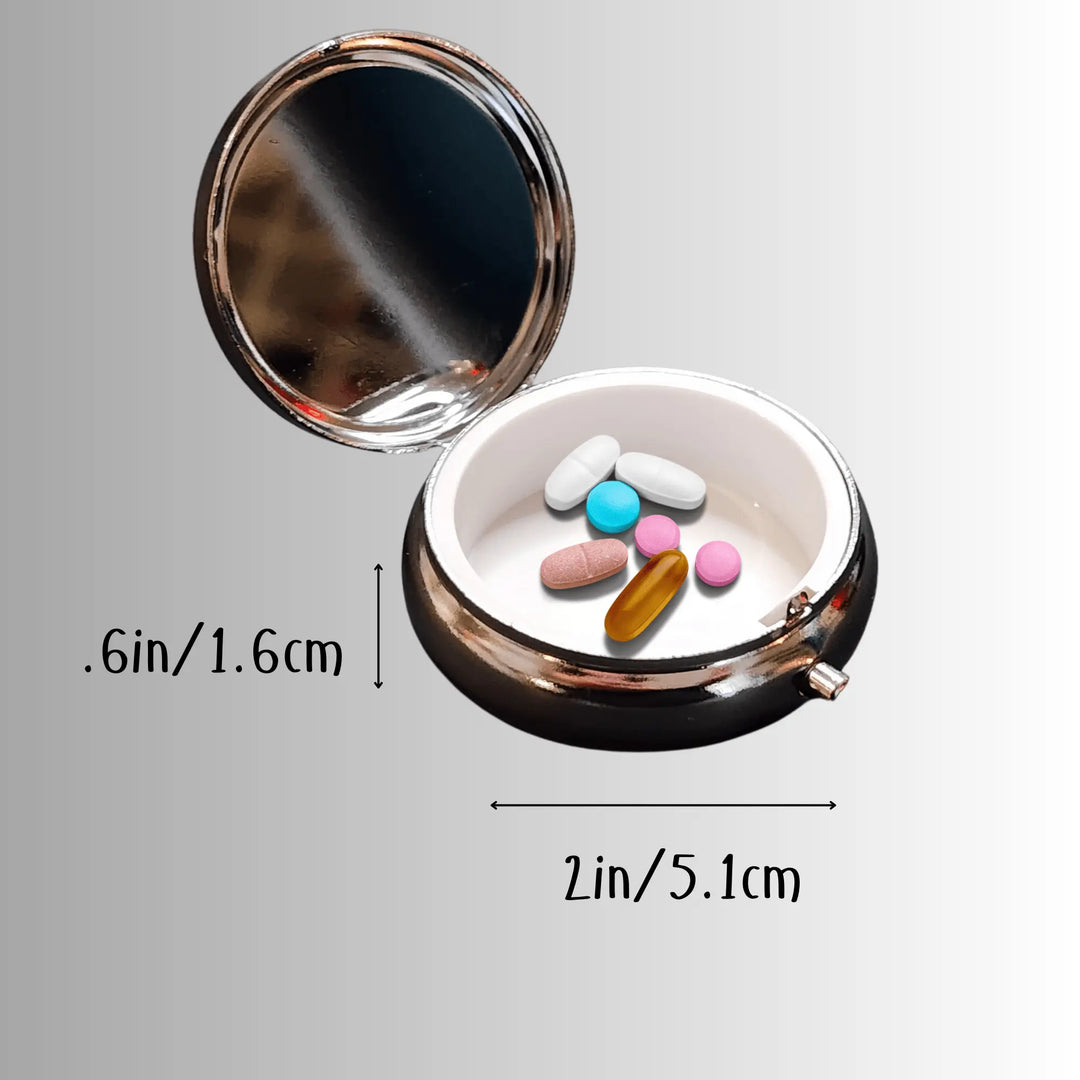 Vintage Round Metal Pill Box - Serene Crafts Hub