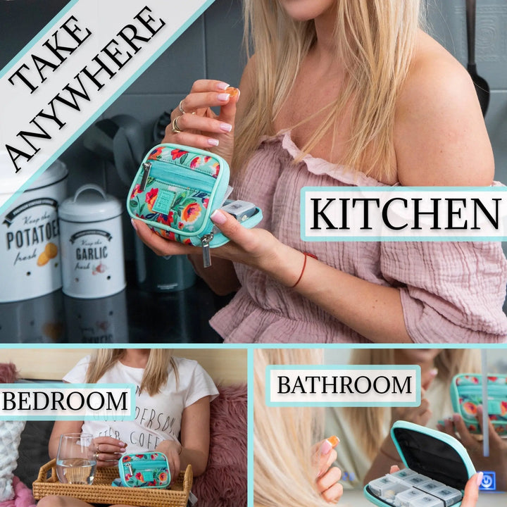 Woodsy, Brown, Cute Pill Case - Weekly 7 - Day Medicine Organizer: Light Brown Woods - Serene Crafts Hub