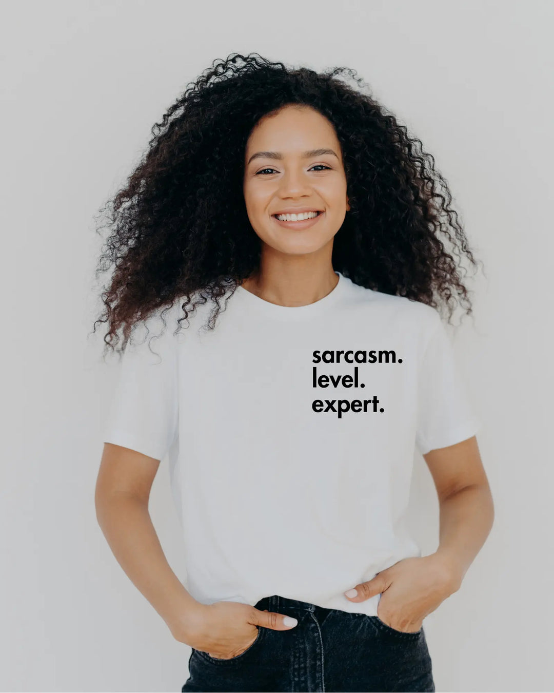 Gen X Tee – “sarcasm.level.expert.” – Big X Back Print Serene Crafts Hub