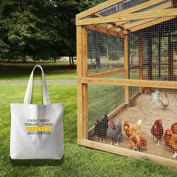 Chicken Life Tote – “Chickens and Coffee” - Serene Crafts Hub