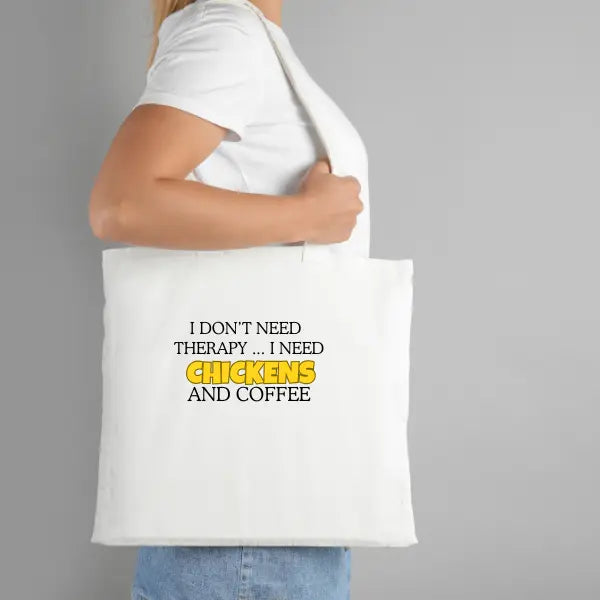 Chicken Life Tote – “Chickens and Coffee” - Serene Crafts Hub