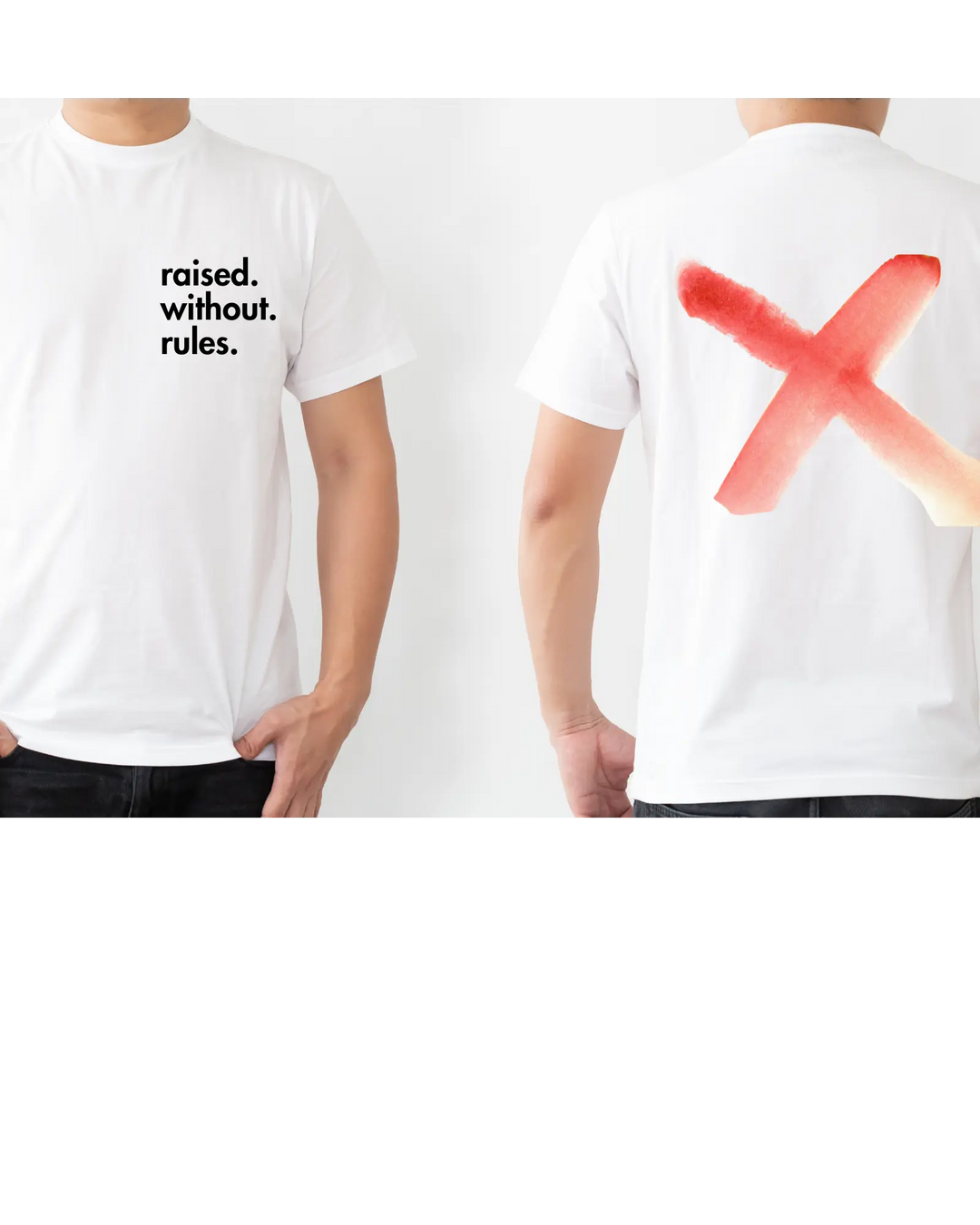 Gen X Tee – “raised. without. rules.” – Big X Back Print Serene Crafts Hub