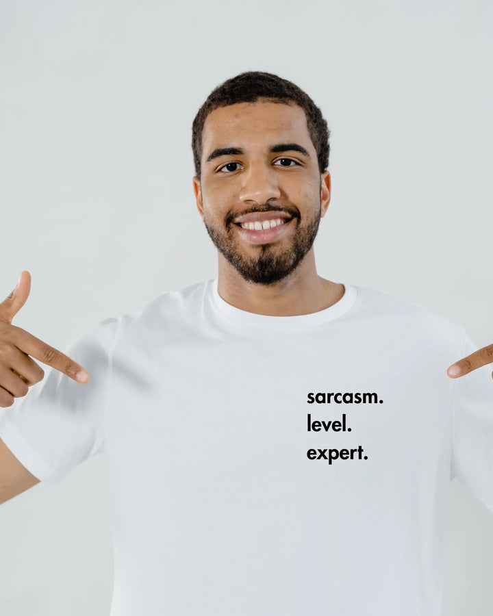 Gen X Tee – “sarcasm.level.expert.” – Big X Back Print Serene Crafts Hub