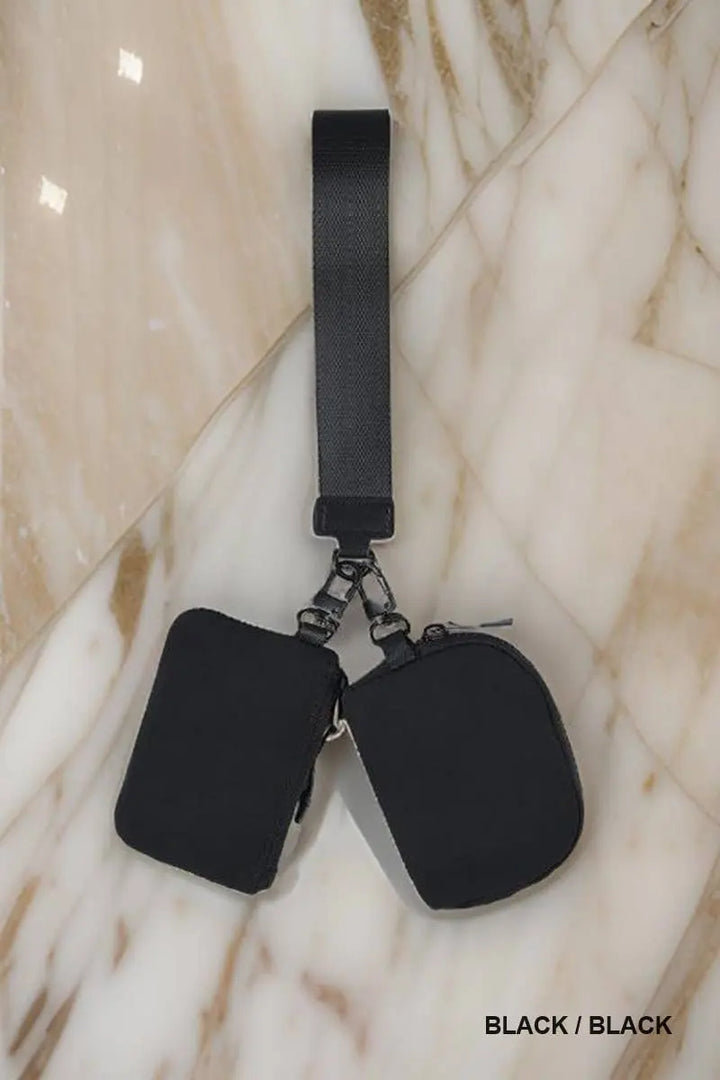 Chic Dual Pouch Wristlet Keychain Wallet - Serene Crafts Hub