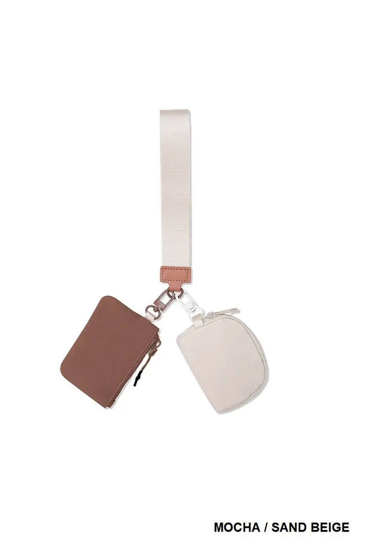 Chic Dual Pouch Wristlet Keychain Wallet - Serene Crafts Hub