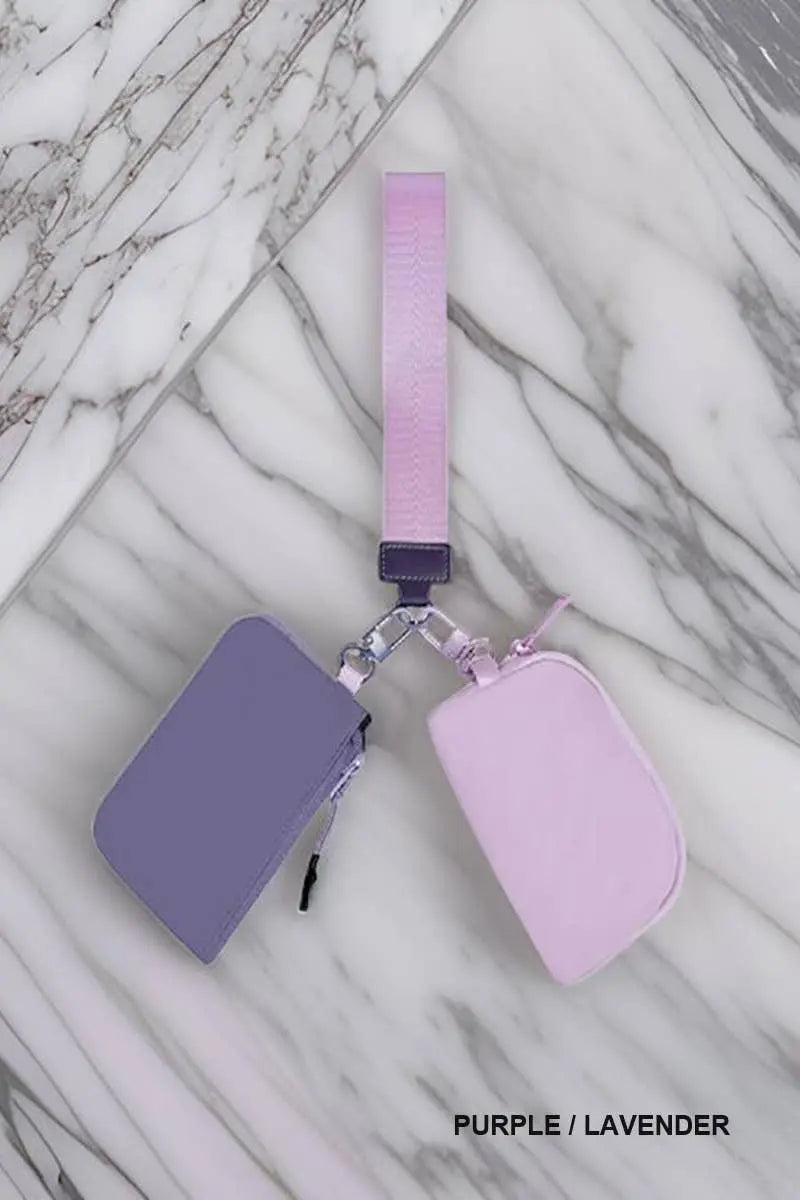 Chic Dual Pouch Wristlet Keychain Wallet - Serene Crafts Hub