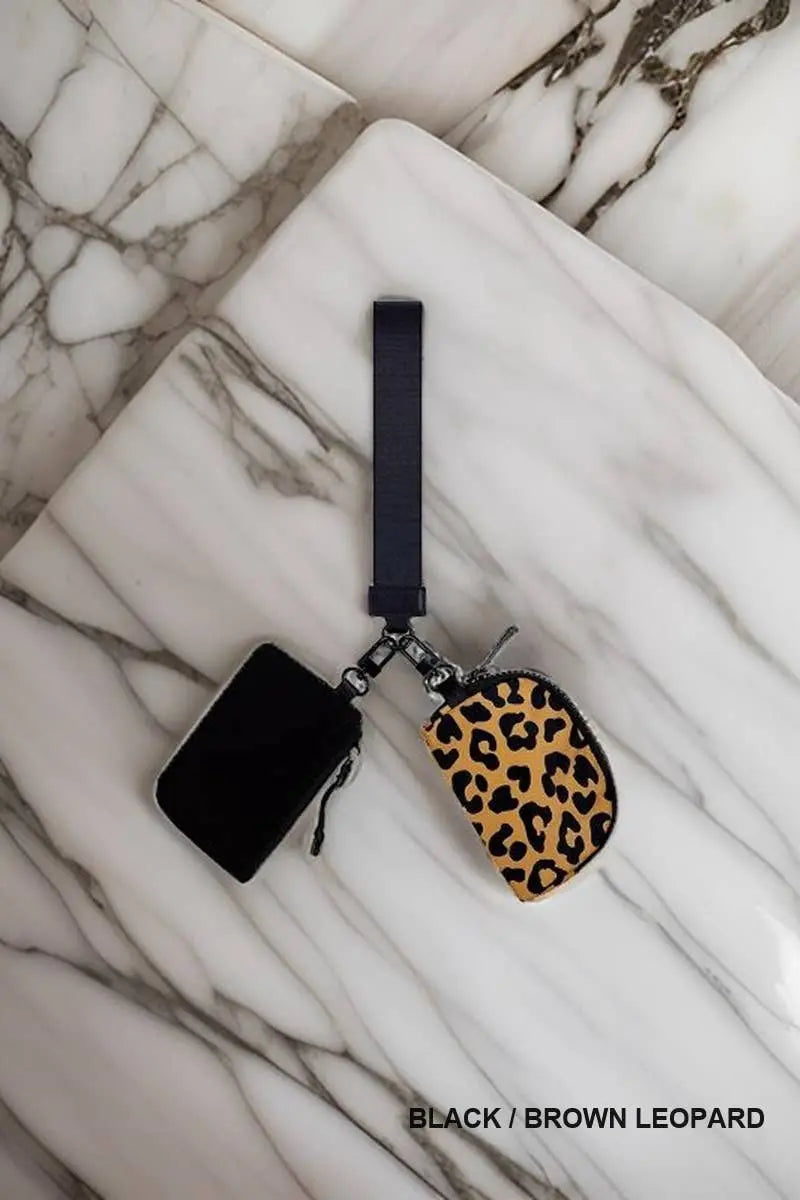 Chic Dual Pouch Wristlet Keychain Wallet - Serene Crafts Hub