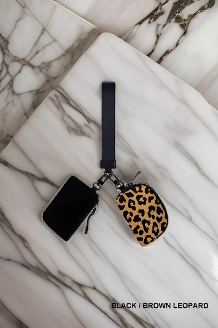 Chic Dual Pouch Wristlet Keychain Wallet - Serene Crafts Hub
