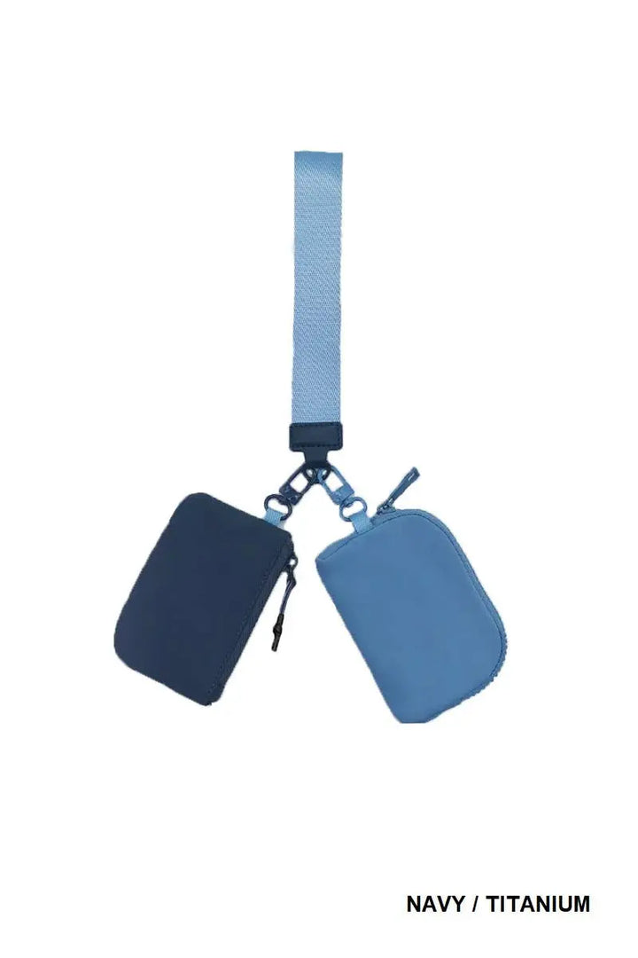 Chic Dual Pouch Wristlet Keychain Wallet - Serene Crafts Hub