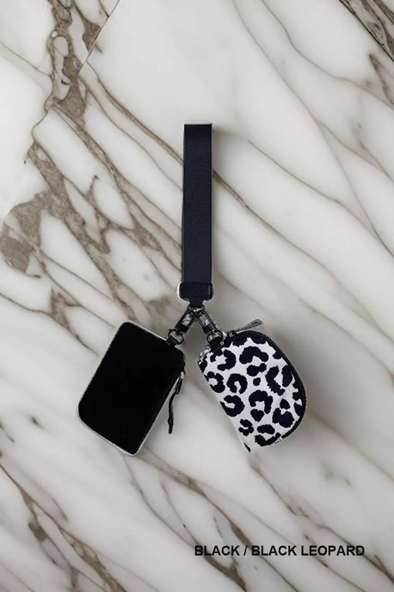 Chic Dual Pouch Wristlet Keychain Wallet - Serene Crafts Hub