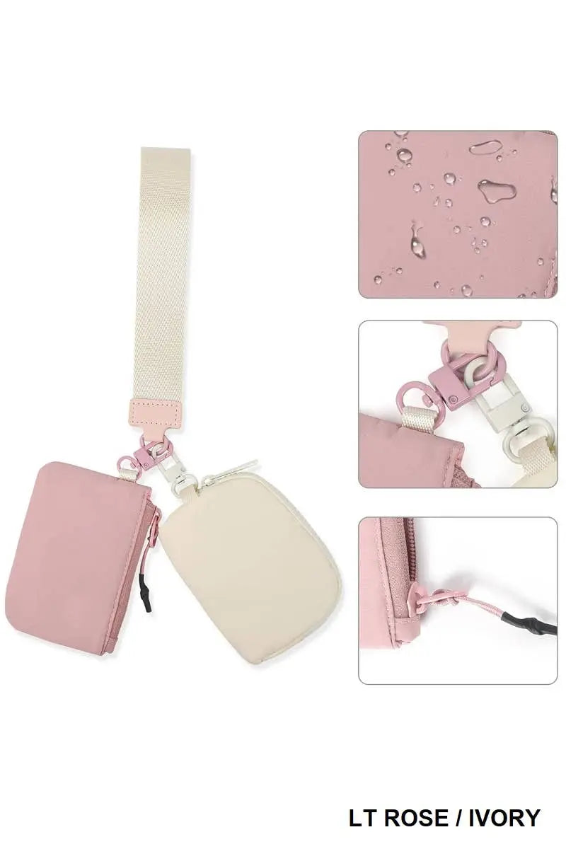 Chic Dual Pouch Wristlet Keychain Wallet - Serene Crafts Hub