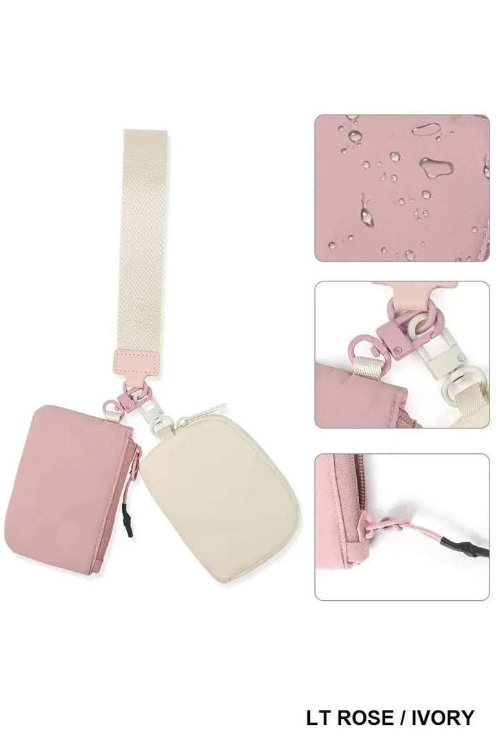 Chic Dual Pouch Wristlet Keychain Wallet - Serene Crafts Hub