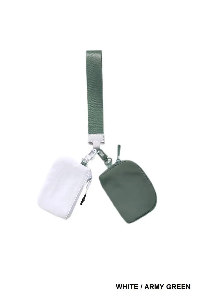 Chic Dual Pouch Wristlet Keychain Wallet - Serene Crafts Hub