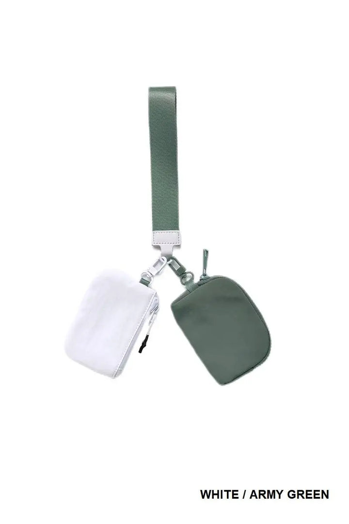 Chic Dual Pouch Wristlet Keychain Wallet - Serene Crafts Hub