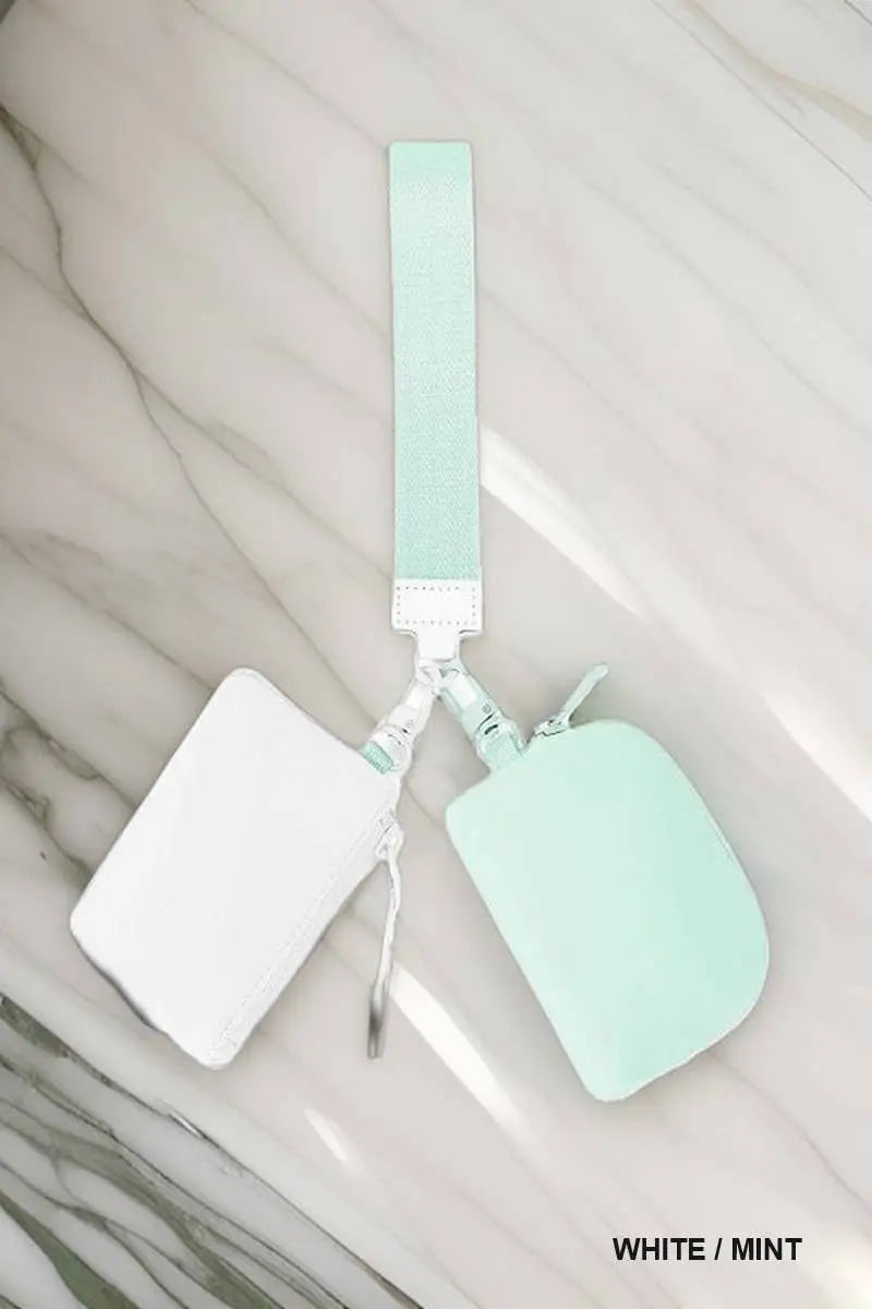 Chic Dual Pouch Wristlet Keychain Wallet - Serene Crafts Hub