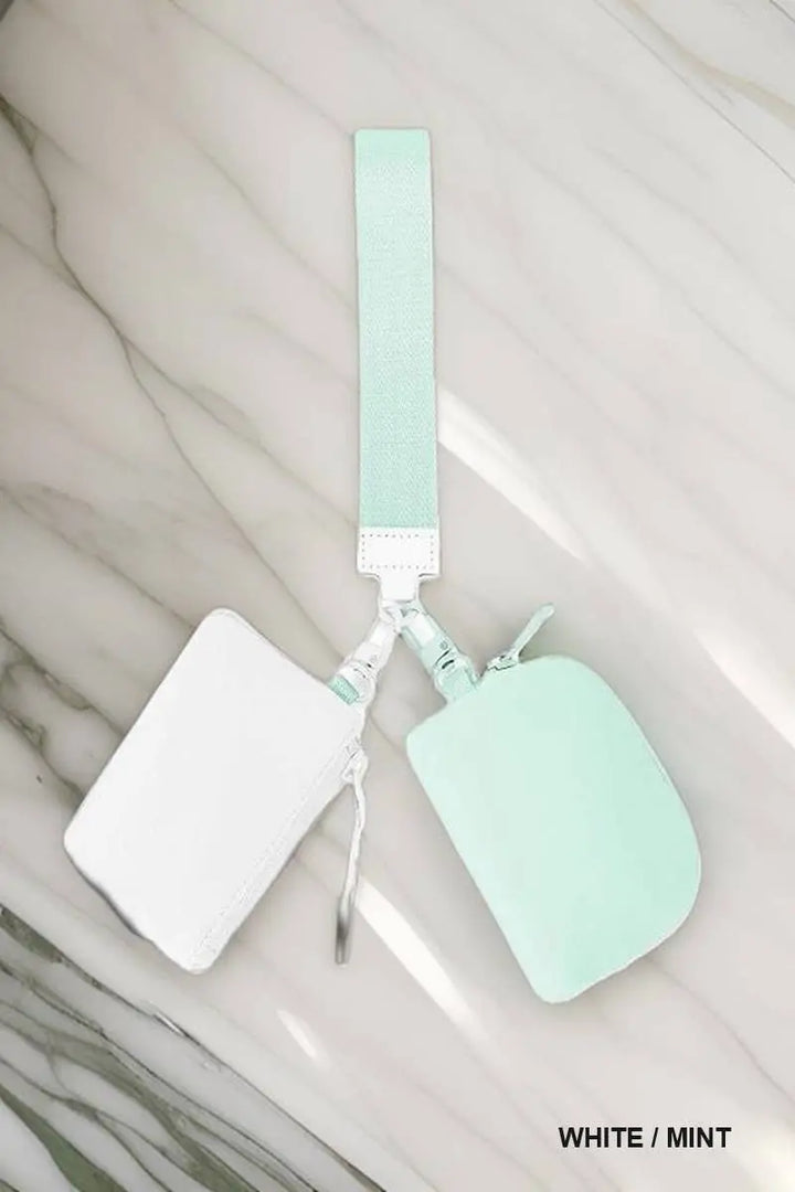 Chic Dual Pouch Wristlet Keychain Wallet - Serene Crafts Hub