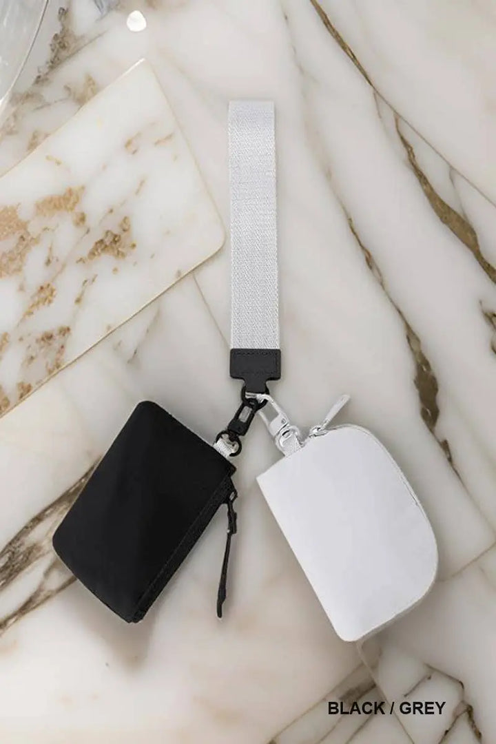 Chic Dual Pouch Wristlet Keychain Wallet - Serene Crafts Hub