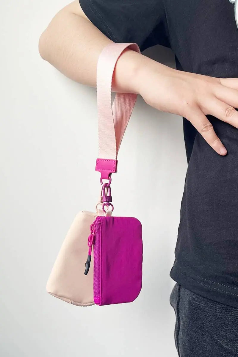 Chic Dual Pouch Wristlet Keychain Wallet - Serene Crafts Hub