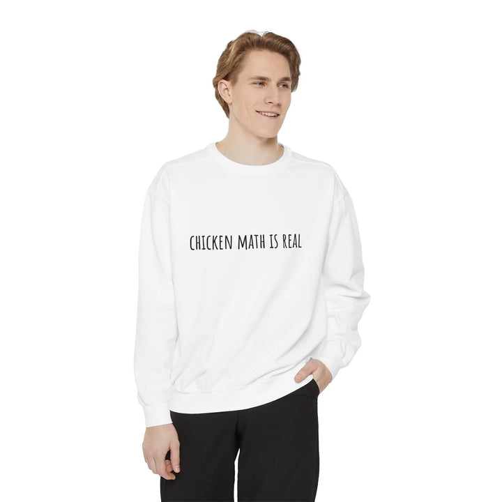 Chicken Math Is Real Funny Farm Life Crewneck Sweatshirt - Serene Crafts Hub