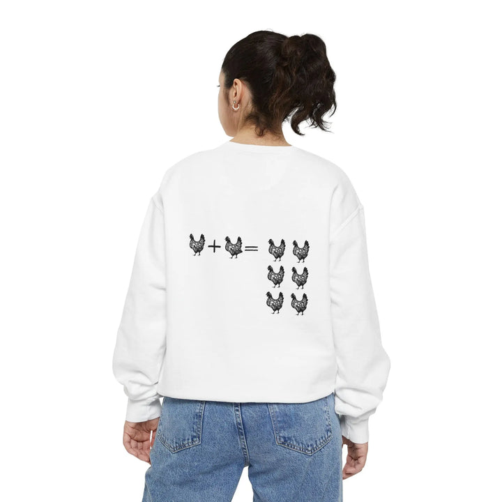 Chicken Math Is Real Funny Farm Life Crewneck Sweatshirt - Serene Crafts Hub
