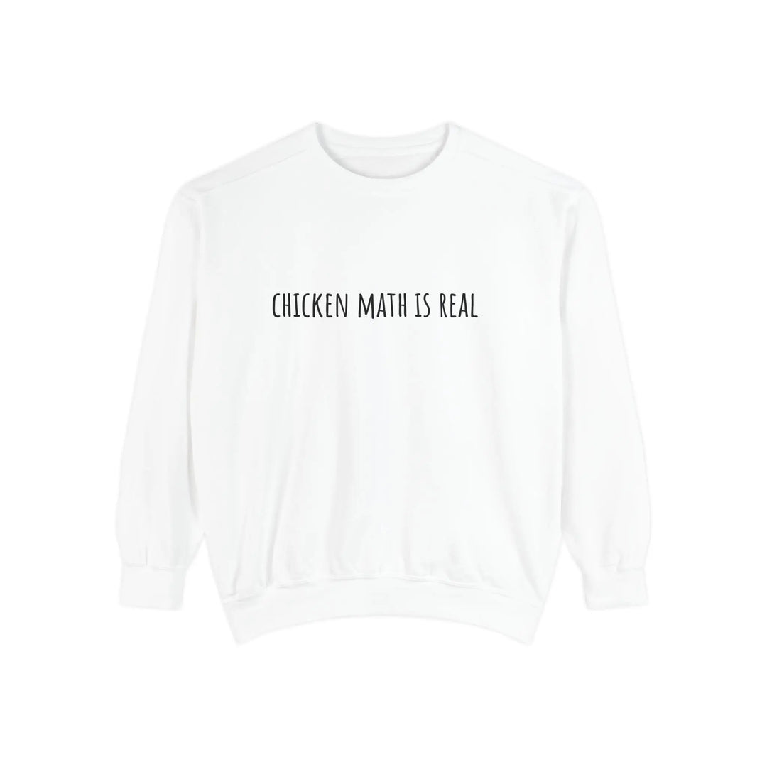 Chicken Math Is Real Funny Farm Life Crewneck Sweatshirt - Serene Crafts Hub