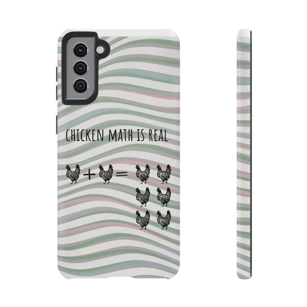 Chicken Math Is Real – Funny Striped Chicken Phone Case - Serene Crafts Hub