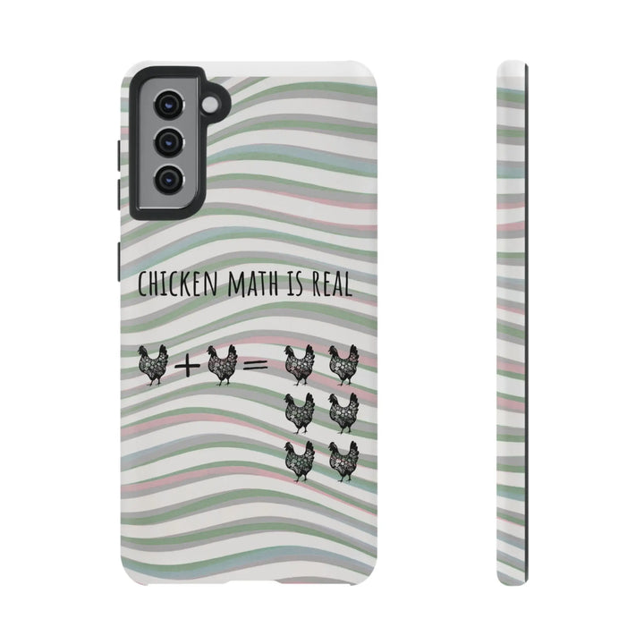 Chicken Math Is Real – Funny Striped Chicken Phone Case - Serene Crafts Hub