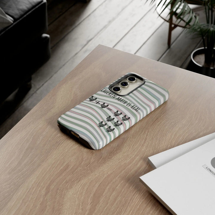 Chicken Math Is Real – Funny Striped Chicken Phone Case - Serene Crafts Hub