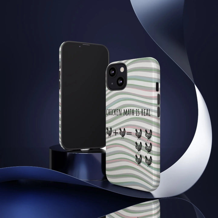Chicken Math Is Real – Funny Striped Chicken Phone Case - Serene Crafts Hub