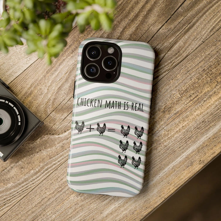 Chicken Math Is Real – Funny Striped Chicken Phone Case - Serene Crafts Hub