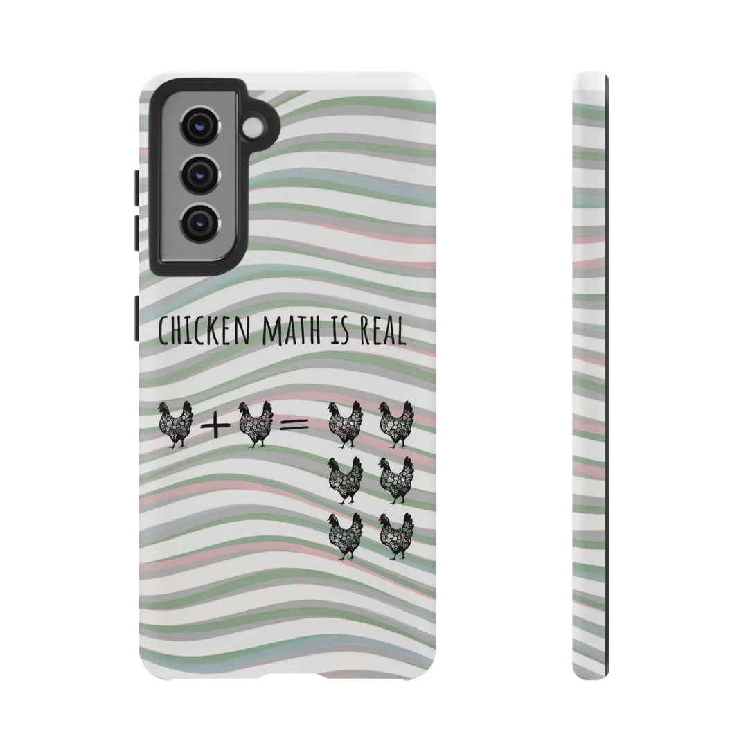 Chicken Math Is Real – Funny Striped Chicken Phone Case - Serene Crafts Hub