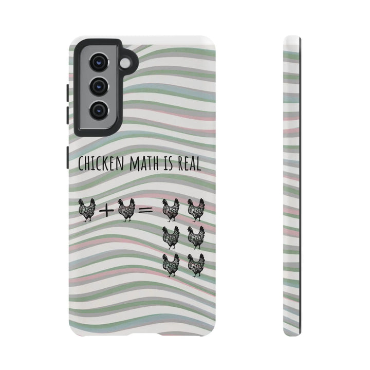 Chicken Math Is Real – Funny Striped Chicken Phone Case - Serene Crafts Hub
