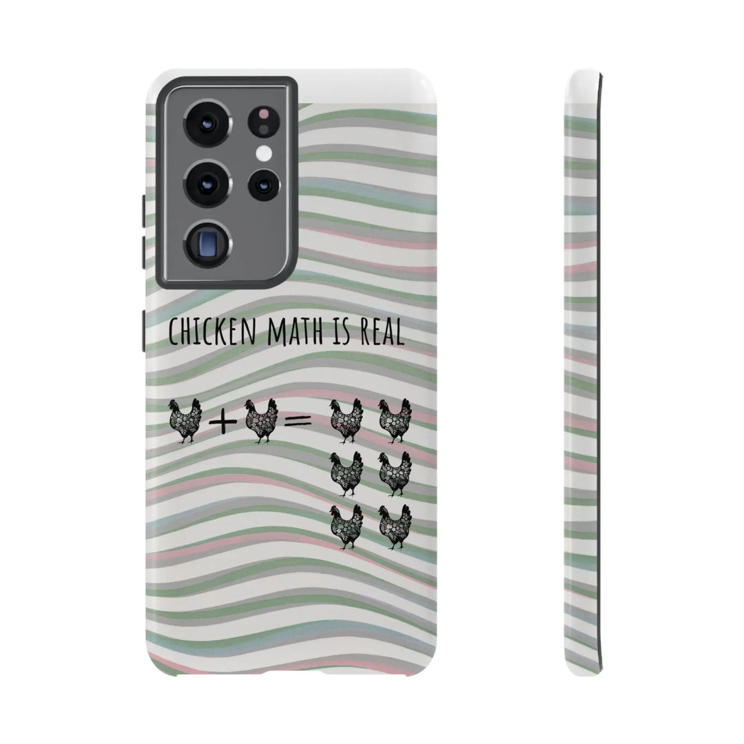 Chicken Math Is Real – Funny Striped Chicken Phone Case - Serene Crafts Hub