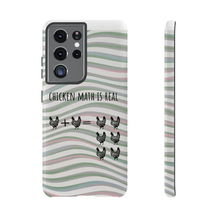 Chicken Math Is Real – Funny Striped Chicken Phone Case - Serene Crafts Hub