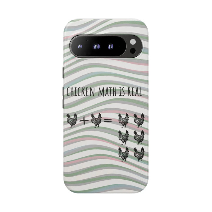 Chicken Math Is Real – Funny Striped Chicken Phone Case - Serene Crafts Hub