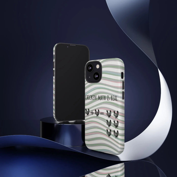Chicken Math Is Real – Funny Striped Chicken Phone Case - Serene Crafts Hub