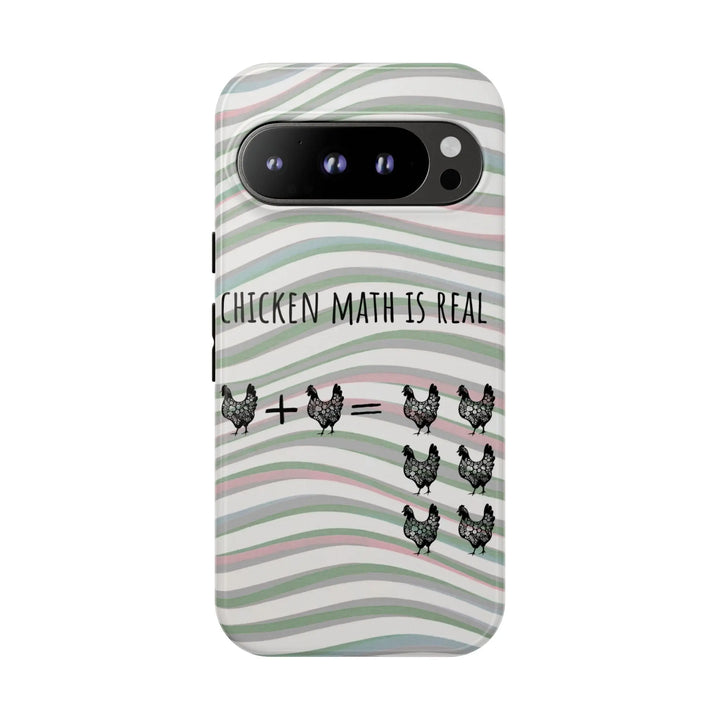 Chicken Math Is Real – Funny Striped Chicken Phone Case - Serene Crafts Hub