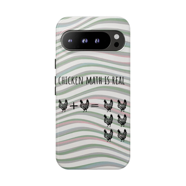 Chicken Math Is Real – Funny Striped Chicken Phone Case - Serene Crafts Hub