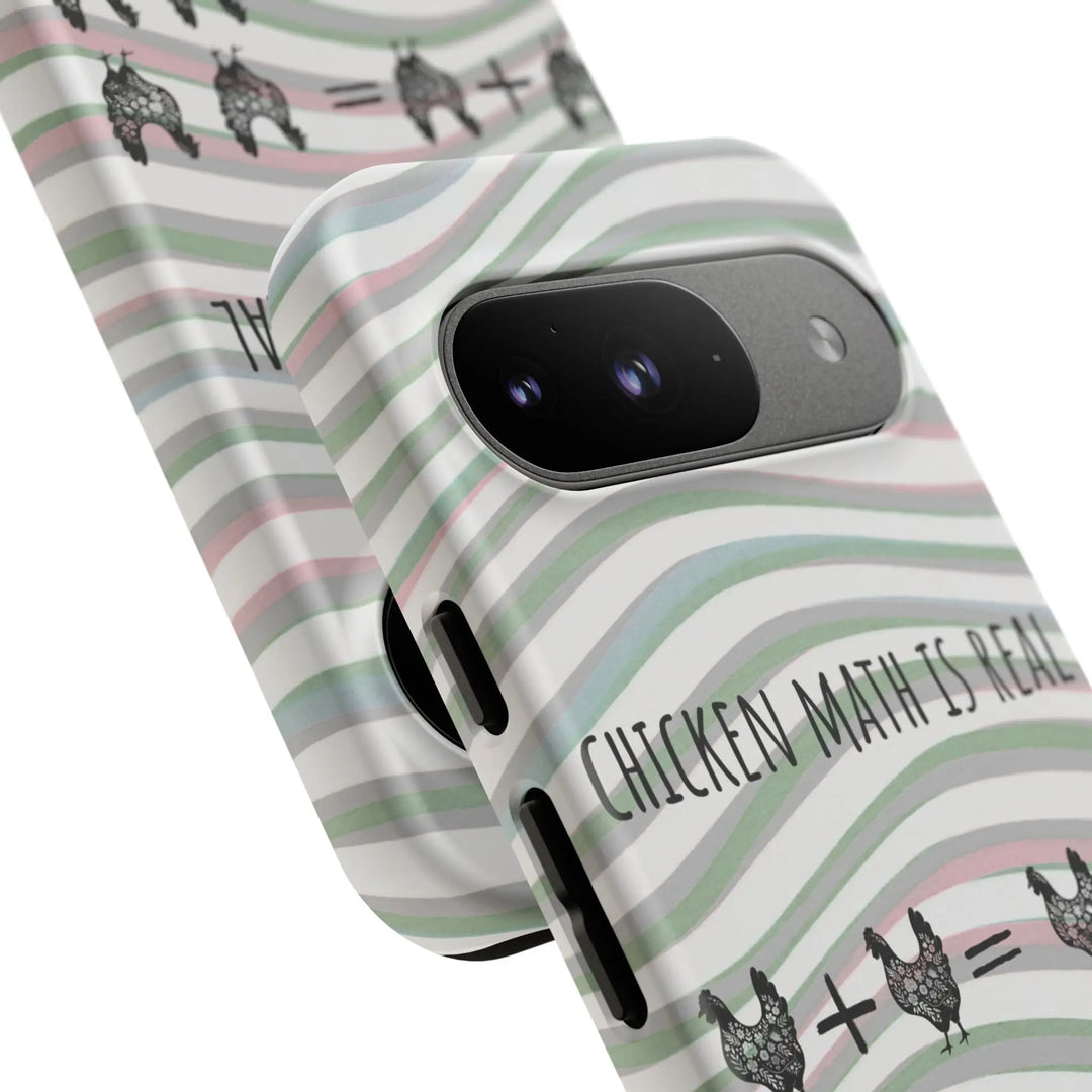 Chicken Math Is Real – Funny Striped Chicken Phone Case - Serene Crafts Hub
