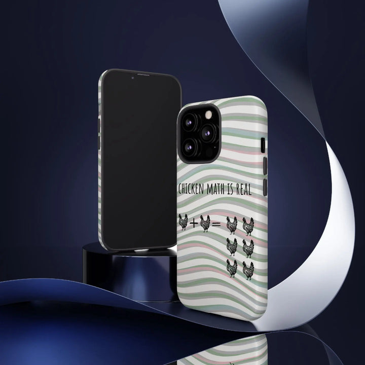 Chicken Math Is Real – Funny Striped Chicken Phone Case - Serene Crafts Hub