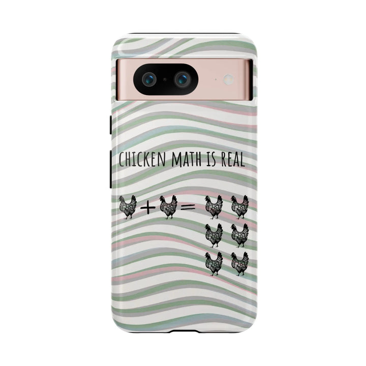 Chicken Math Is Real – Funny Striped Chicken Phone Case - Serene Crafts Hub