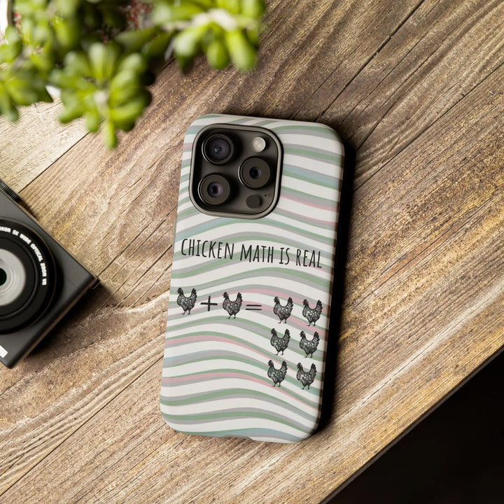 Chicken Math Is Real – Funny Striped Chicken Phone Case - Serene Crafts Hub