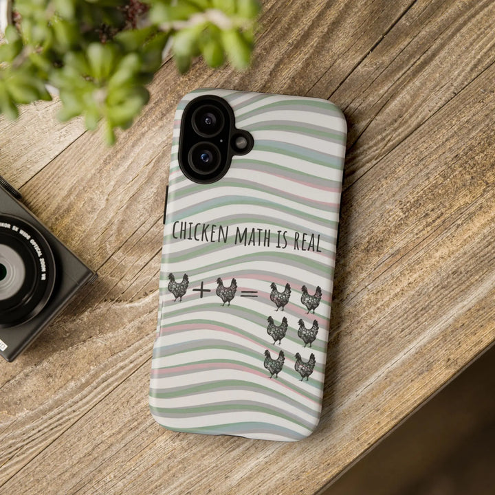 Chicken Math Is Real – Funny Striped Chicken Phone Case - Serene Crafts Hub