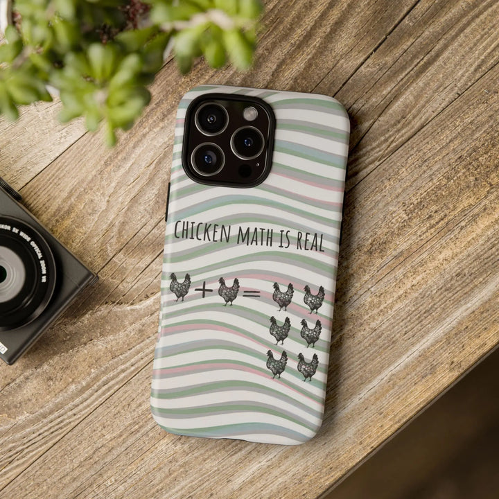 Chicken Math Is Real – Funny Striped Chicken Phone Case - Serene Crafts Hub