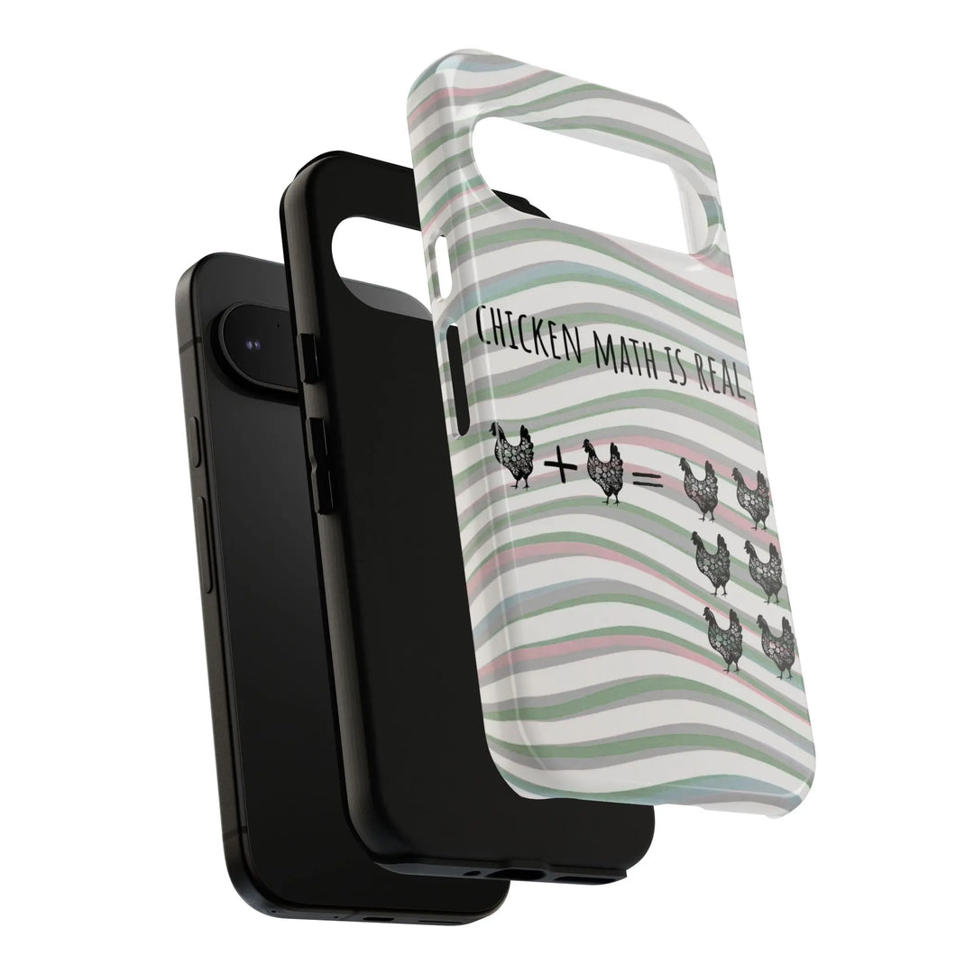 Chicken Math Is Real – Funny Striped Chicken Phone Case - Serene Crafts Hub