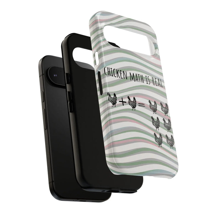 Chicken Math Is Real – Funny Striped Chicken Phone Case - Serene Crafts Hub